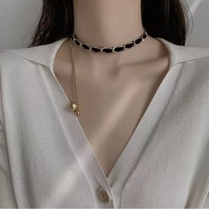 HOST PICK|Chic Adjustable Resizable Gold& Black Choker Necklace Accessory